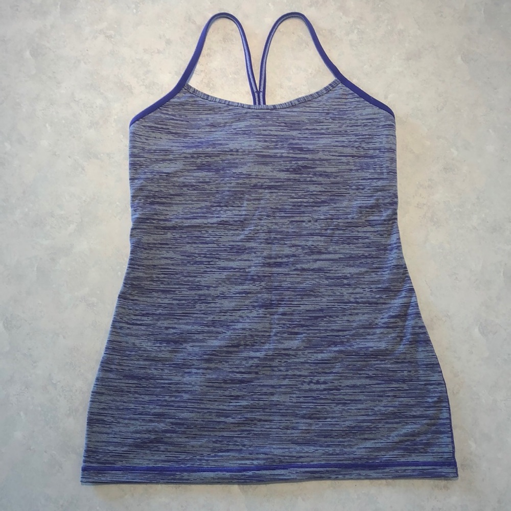 lululemon athletica Heathered Purple Power Y Tank Top